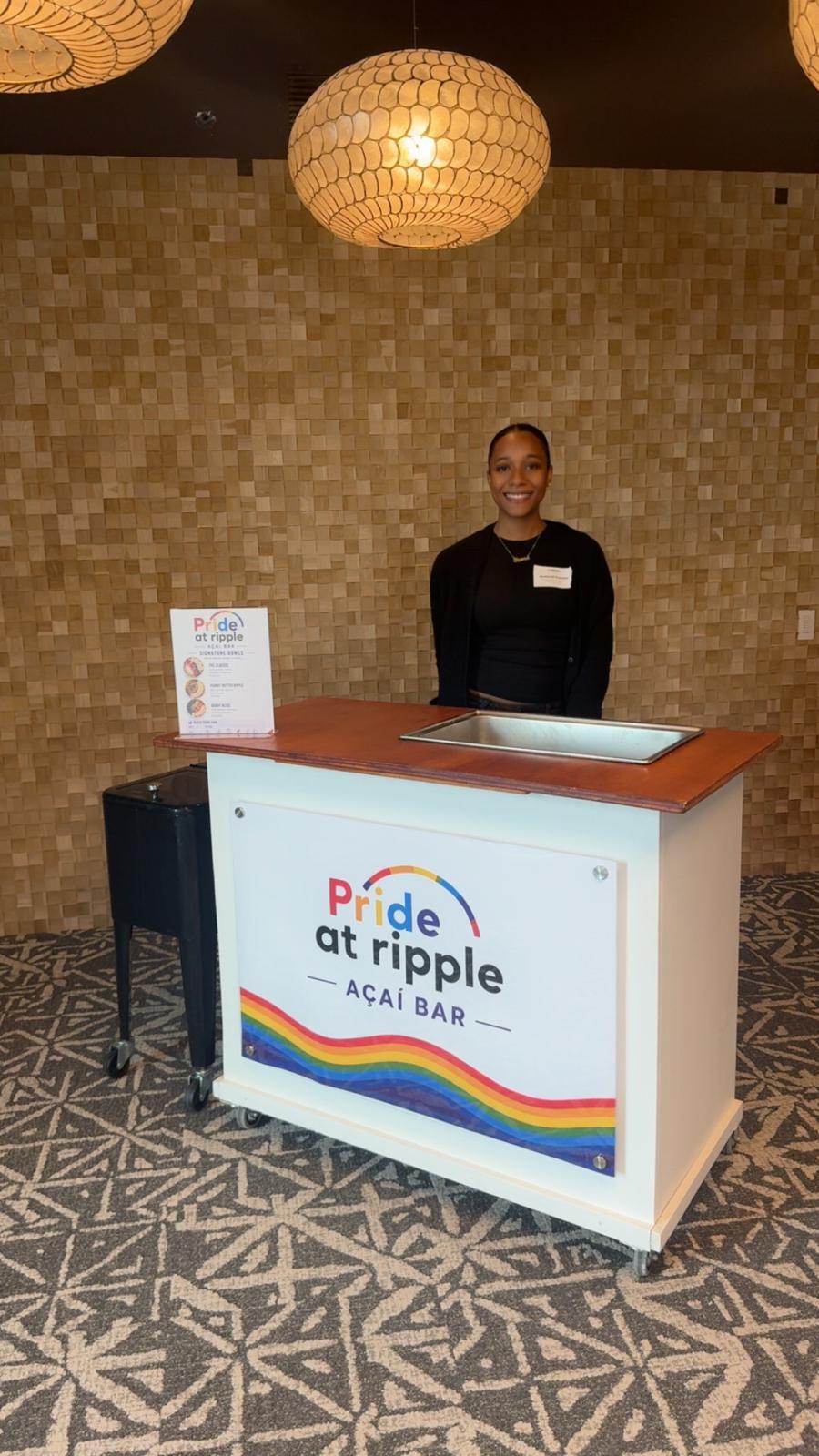 Ruel & Co. team member at the Pride at Ripple açaí bar